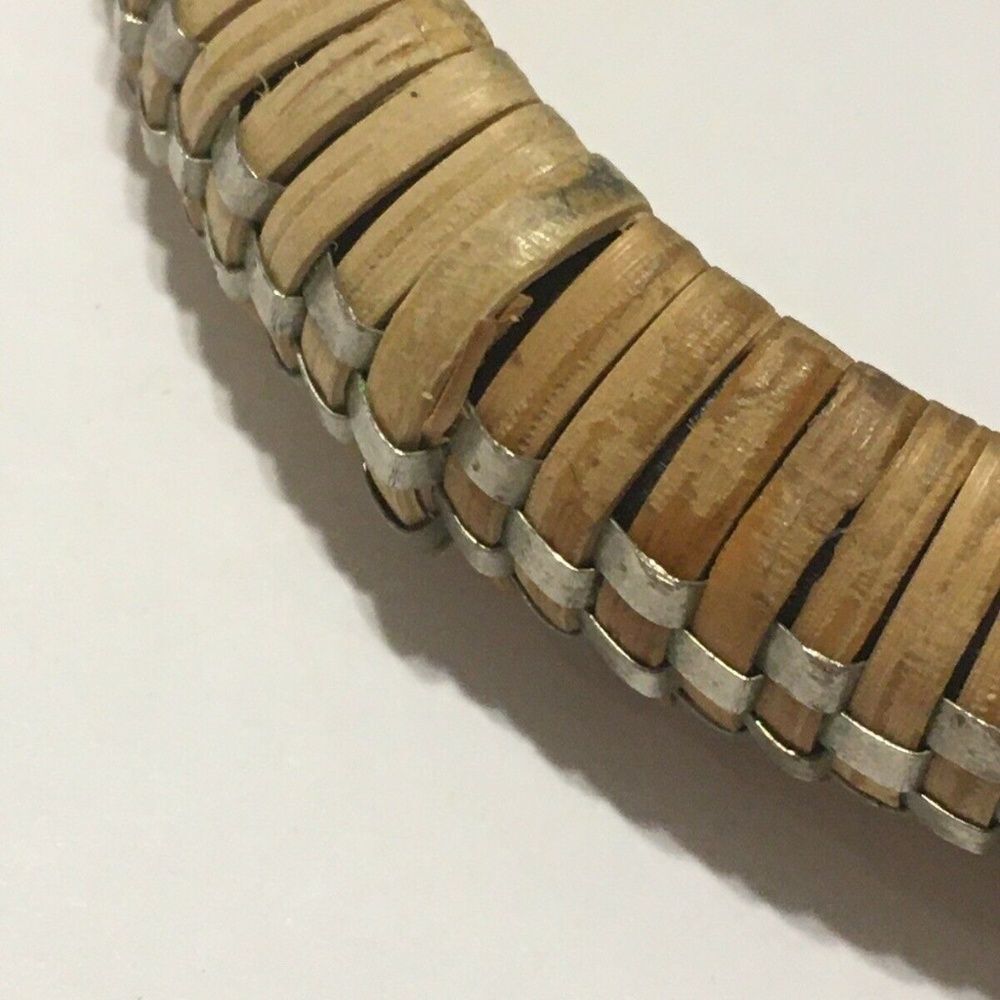 Bohemian Artisan Bamboo Bangle bracelet woven wood - Picture 7 of 7